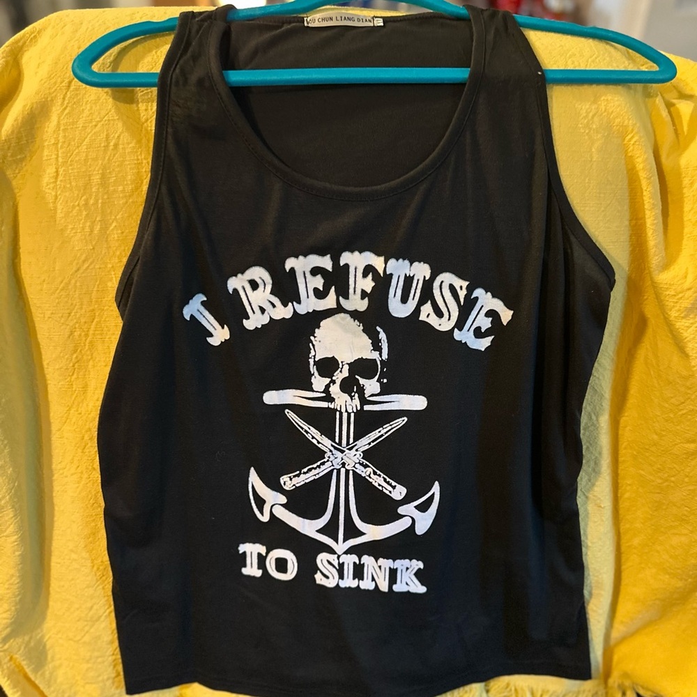 Black Skull Graphic Tank Top